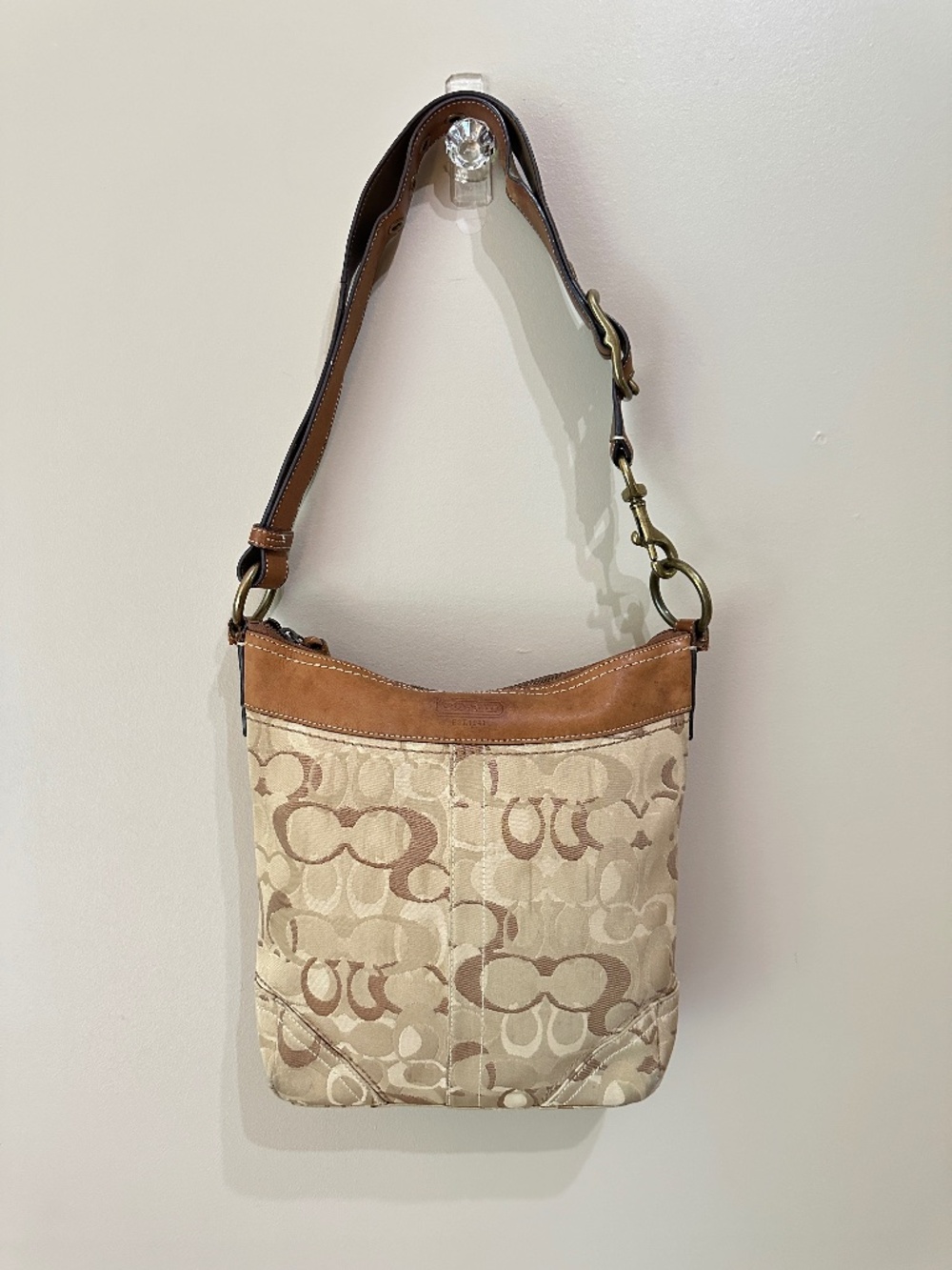 Vintage Coach Bleecker Signature Canvas Duffle Shoulder Crossbody Bag Y2K 10378